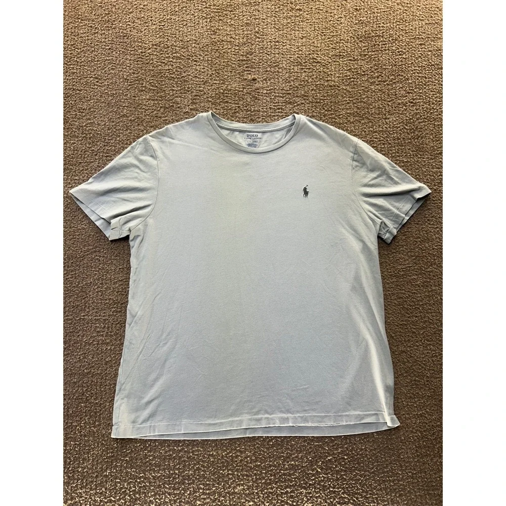 Polo Ralph Lauren Mens Light Blue Crew Neck Short Sleeve T-Shirt Size L